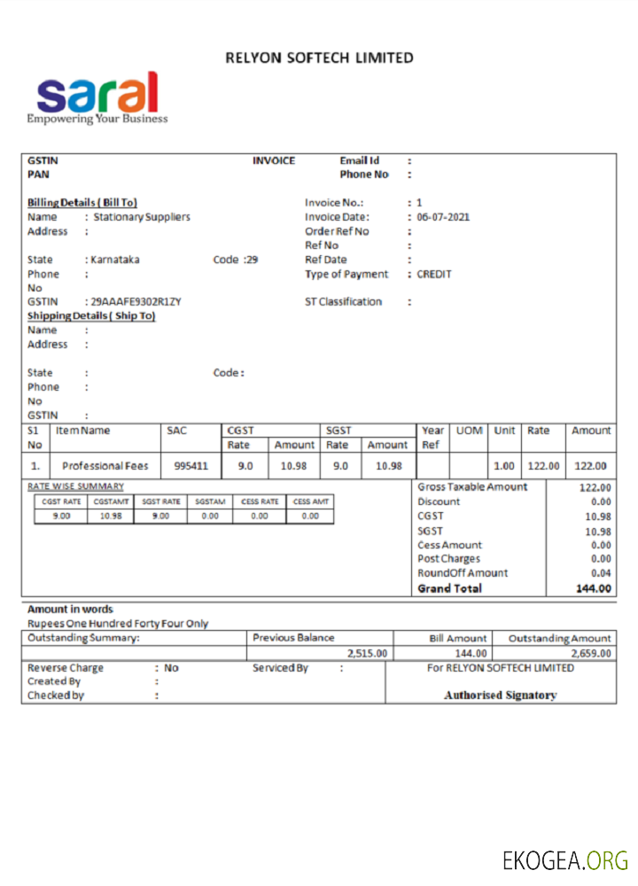 Facture de mission de technologie altimétrique de la coopérative Inde Saral